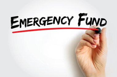 Emergency fund - personal budget set aside as a financial safety net for future mishaps or unexpected expenses, text concept for presentations and reports