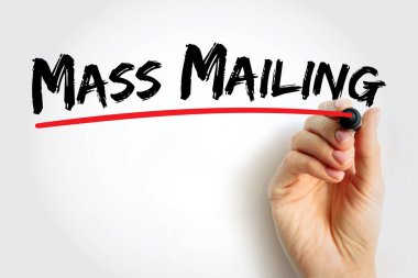 Mass Mailing - aynı e- posta mesajını aynı anda çok sayıda kişiye göndermek, metin konsepti arka planı