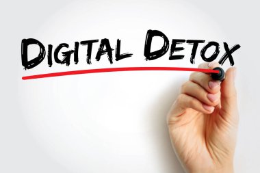 Dijital Detox - kişinin gönüllü olarak dijital aygıtlar, metin konsepti arka planı kullanmaktan kaçındığı zaman aralığı