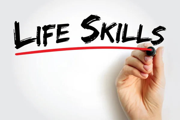 Life Skills Abilities Adaptive Positive Behaviour Enable Humans Deal Effectively — Stock Photo, Image