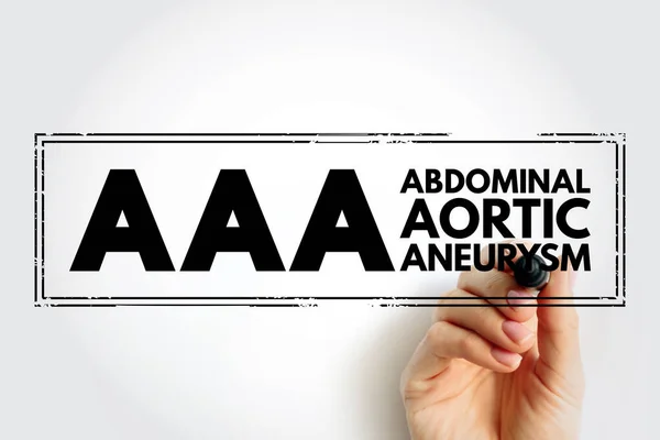 stock image AAA Abdominal Aortic Aneurysm - localized enlargement of the abdominal aorta, acronym text stamp concept background