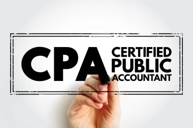 CPA Certified Public Accountant - designation provided to licensed accounting professionals, acronym text stamp