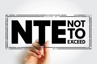 NTE Aşılmamalı - müteahhit faturalarının sahibine verilmesine izin verilen sözleşme türü, kısaltma metin damgası