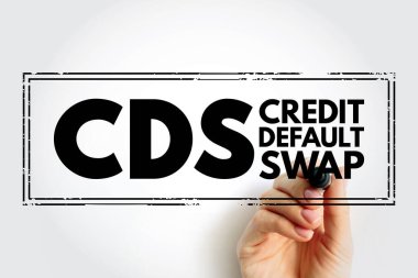 CDS Kredi Varsayılan Takas - bir yatırımcının ya da onun kredi riskini başka bir yatırımcıyla değiştirmesine izin veren mali türev, kısaltma metin damgası
