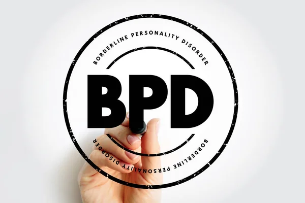 BPD Borderline Personality Disorder - mental health disorder that impacts the way you think and feel about yourself and others, acronym text stamp