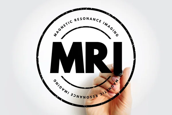 MRI Magnetic Resonance Imaging - noninvasive test doctors use to diagnose medical conditions, acronym text stamp concept background