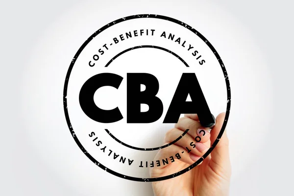 CBA Cost-benefit Analysis - systematic approach to estimating the strengths and weaknesses of alternatives, acronym text stamp concept background