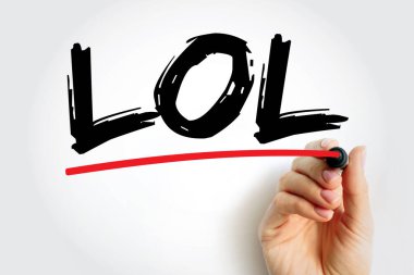 LOL - Yüksek sesle gülmek, yüksek sesle gülmek ve internet argosunun popüler bir unsuru olan metin kısaltma kavramı arka planıdır.