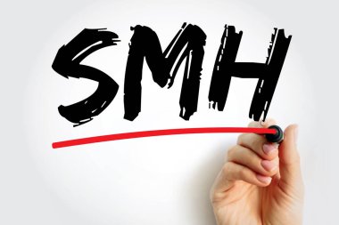 SMH - Shaking My Head acronym text concept for presentations and reports