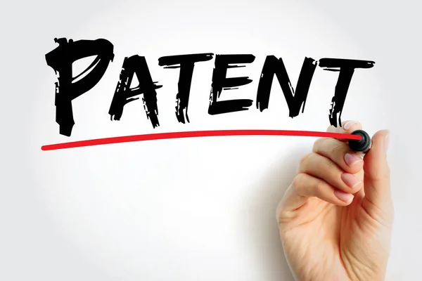 특허는 발명품 텍스트 배경에 독점적 권리입니다 — 스톡 사진