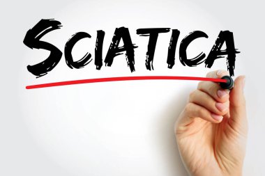 Siyatik - acı, zayıflık, uyuşukluk, ya da bacağında karıncalanma, metin kavramı arka plan