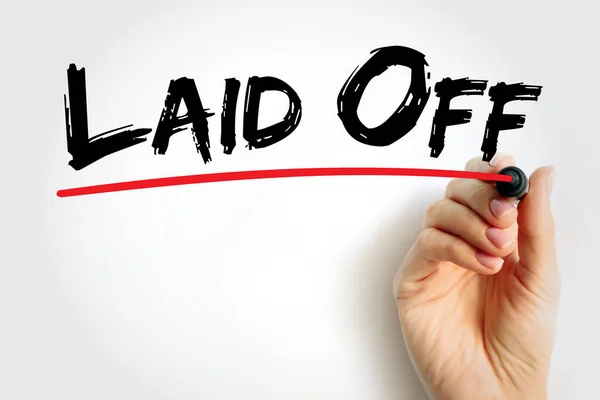 Laid Off - means that your employer is terminating your contract, text concept background