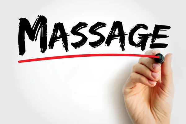 Massage - manipulation of tissues with the hand or an instrument for relaxation or therapeutic purposes, text concept background