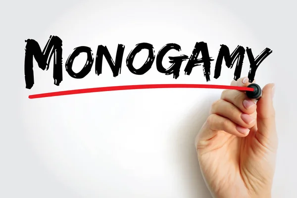Monogamy 개인이 관계의 하나의 파트너가있는 관계의 텍스트 — 스톡 사진