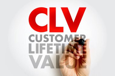 CLV Müşteri Değeri - net kârın öngörüsü bir müşteri ile gelecekteki tüm ilişkiye, sunumlar ve raporlar için metin kavramına katkıda bulunmuştur