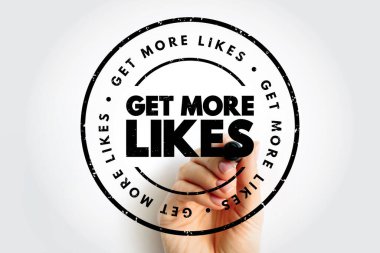 Get More Likes text stamp, concept background