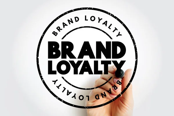 Brand Loyalty - describes a consumer\'s positive feelings towards a brand, text concept stamp