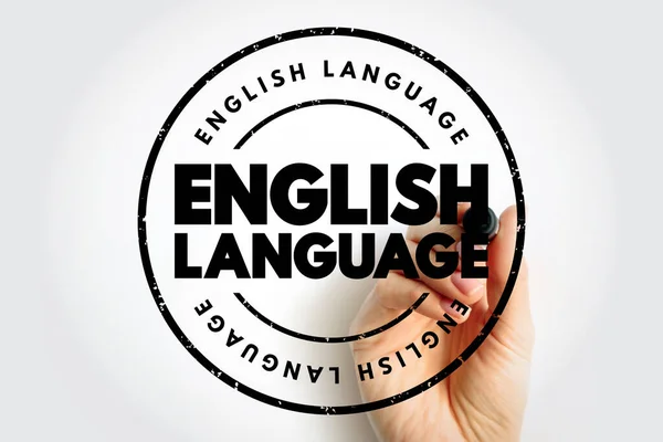 Αγγλική Γλώσσα Σφραγίδα Κειμένου Φόντο Έννοια — Φωτογραφία Αρχείου