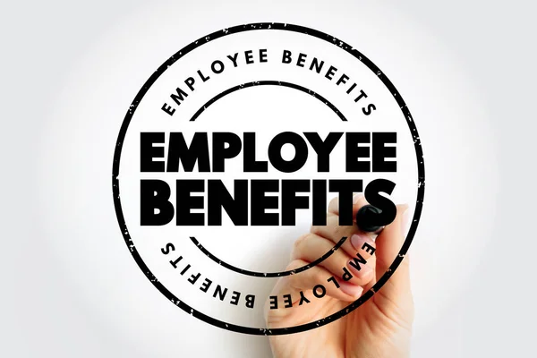 Employee Benefits Text Stamp Concept Background — Stockfoto