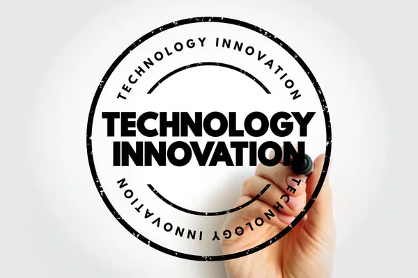 Technology Innovation Text Stamp Concept Background — Stok fotoğraf