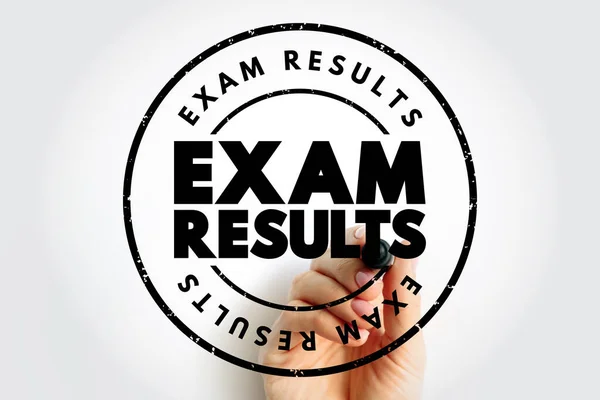 Exam Results text stamp, concept background