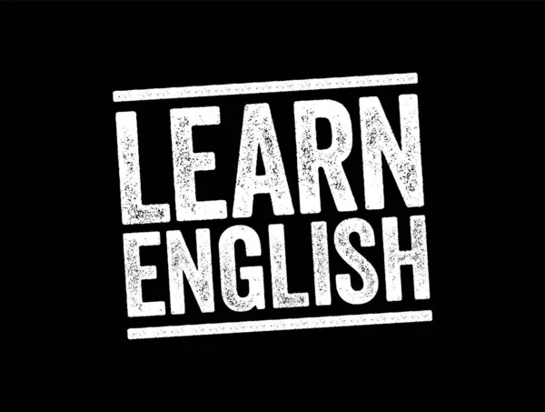 Imparare Inglese Timbro Testo Concetto Sfondo — Vettoriale Stock