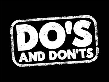 Do's And Don'ts text stamp, concept background