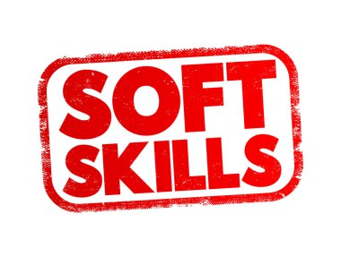 Soft Skills text stamp, concept background