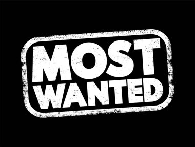 Most Wanted text stamp, concept background