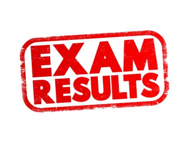 Exam Results text stamp, concept background