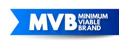 MVB Minimum Yaşayabilir Marka - biçimsiz marka konsepti ve onu elle tutulur bir şeye dönüştürür, kısaltma metin kavramı arka planı