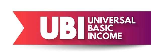 Ubi Universal Basic Income Sociopolitical Financial Transfer Policy Proposal Acronym — Vector de stock