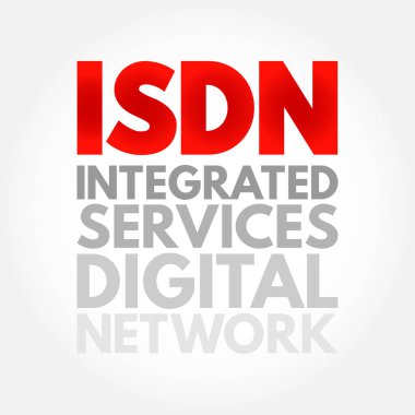 ISDN Integrated Services Digital Network - set of communication standards for simultaneous digital transmission of data over the digitalised circuits of telephone network, acronym text concept