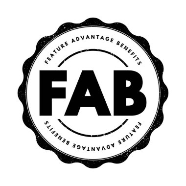 FAB Özellik Avantaj Yararları - ürünün özellikleri, avantaj ürün veya servisin ne yaptığını açıklarken, kısaltma metin kavramı damgası