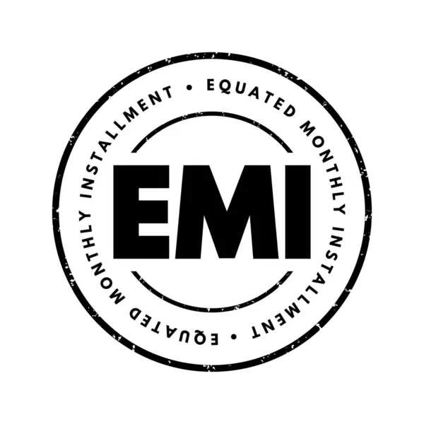 Emi Equated Monthly Installment Cantidad Fija Pago Hecha Por Prestatario — Archivo Imágenes Vectoriales