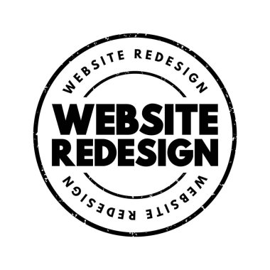 Website Redesign text stamp, concept background clipart