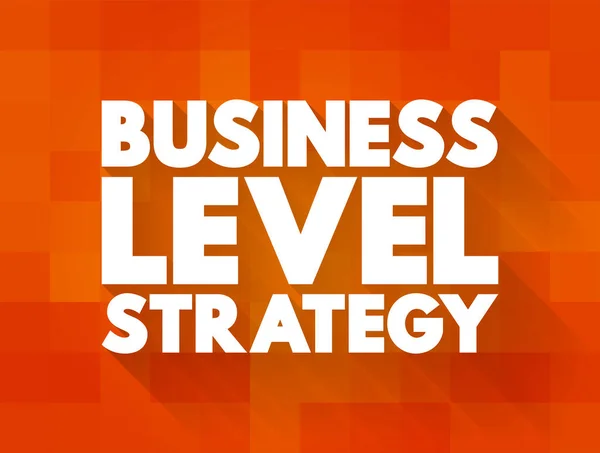 ビジネスレベル戦略 企業が特定の業界 テキストコンセプトの背景で競争する方法を調べる — ストックベクタ