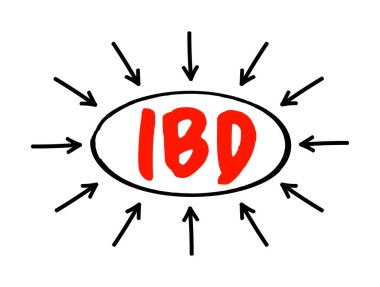 IBD İltihaplı Bağırsak Hastalığı - kolonun ve ince bağırsağın iltihaplı durumları grubu, oklu kısaltma metni