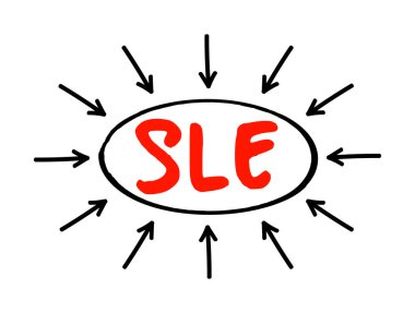 SLE Systemic Lupus Erythematosus - otoimmün bozukluk antikor ile karakterize edilen nükleer ve sitoplazmik antijenler, oklu kısaltma metin kavramı