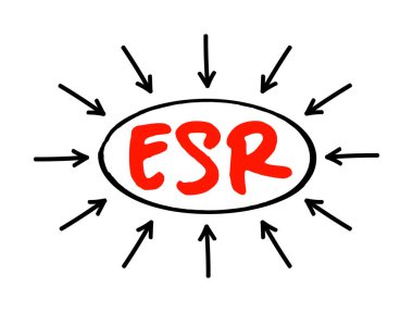 ESR Eritrosit Ayrıştırma Oranı - kan örneği içeren bir test tüpünün dibindeki eritrositrositlerin ne kadar hızlı yerleştiğini ölçen kan testi türü, oklu kısaltma metni