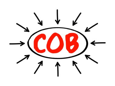 COB İş Kapanışı - iş günü sonu, oklu kısaltma metni