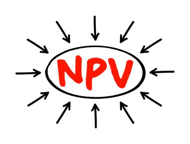 NPV Net Mevcut Değer - nakit okları ile ilk yatırım, kısaltma metni karşılaştırıldığında, projenizin geri dönüş hızı gerekli oranda akar