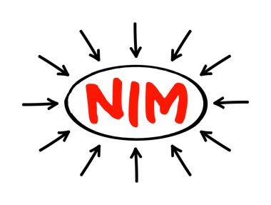 NIM Net Faiz Marjı - bir finans firmasının kredi ürünlerinden elde ettiği net faiz gelirini, oklu kısaltma metnini karşılaştıran ölçüm