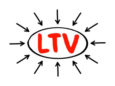 LTV Kredisinin Değer 'e oranı - satın alınan bir aktifin değerine oranı, oklu kısaltma metin kavramı