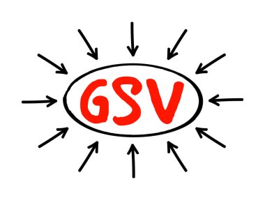 GSV Gross Pazarlama Değeri - herhangi bir kesinti, oklu kısaltma metni hesaplamadan belirli bir zaman dilimi boyunca bir şirketin tüm satış işlemlerinin değeri