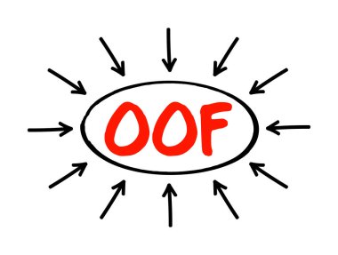 OOF - İşletme dışı kısaltma metni işaretleyici, iş konsepti arka planı