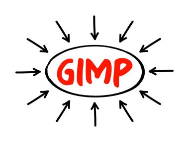 GIMP Gnu Resim Düzenleme Programı - resim düzenleme ve resim düzenleme, oklu kısaltma metni için kullanılan özgür ve açık kaynak raster grafik düzenleyici