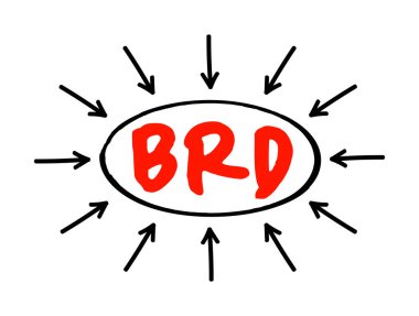 BRD İş Gerekli Belge - bir örgütün ulaşmayı umduğu hedefleri ve beklentileri özetleyen resmi belge, oklu kısaltma metni