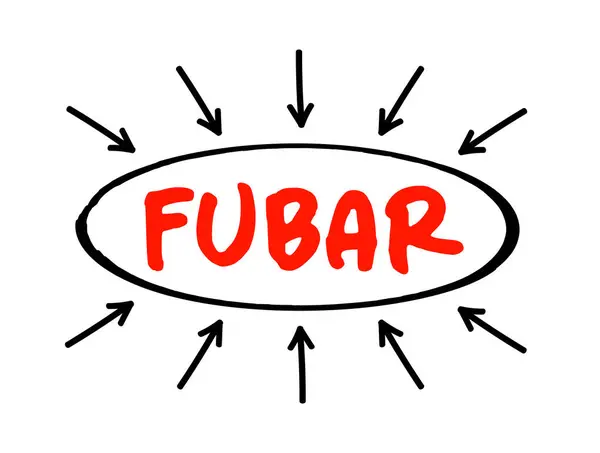 Fubar Fucked Any Repair Acronym Text Arrows Concept Background — Stock Vector