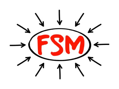 FSM Saha Hizmeti Yönetimi - ofis dışında gerçekleştirilen işlemleri düzenleme ve optimizasyon anlamına gelen, oklu kısaltma metin kavramı